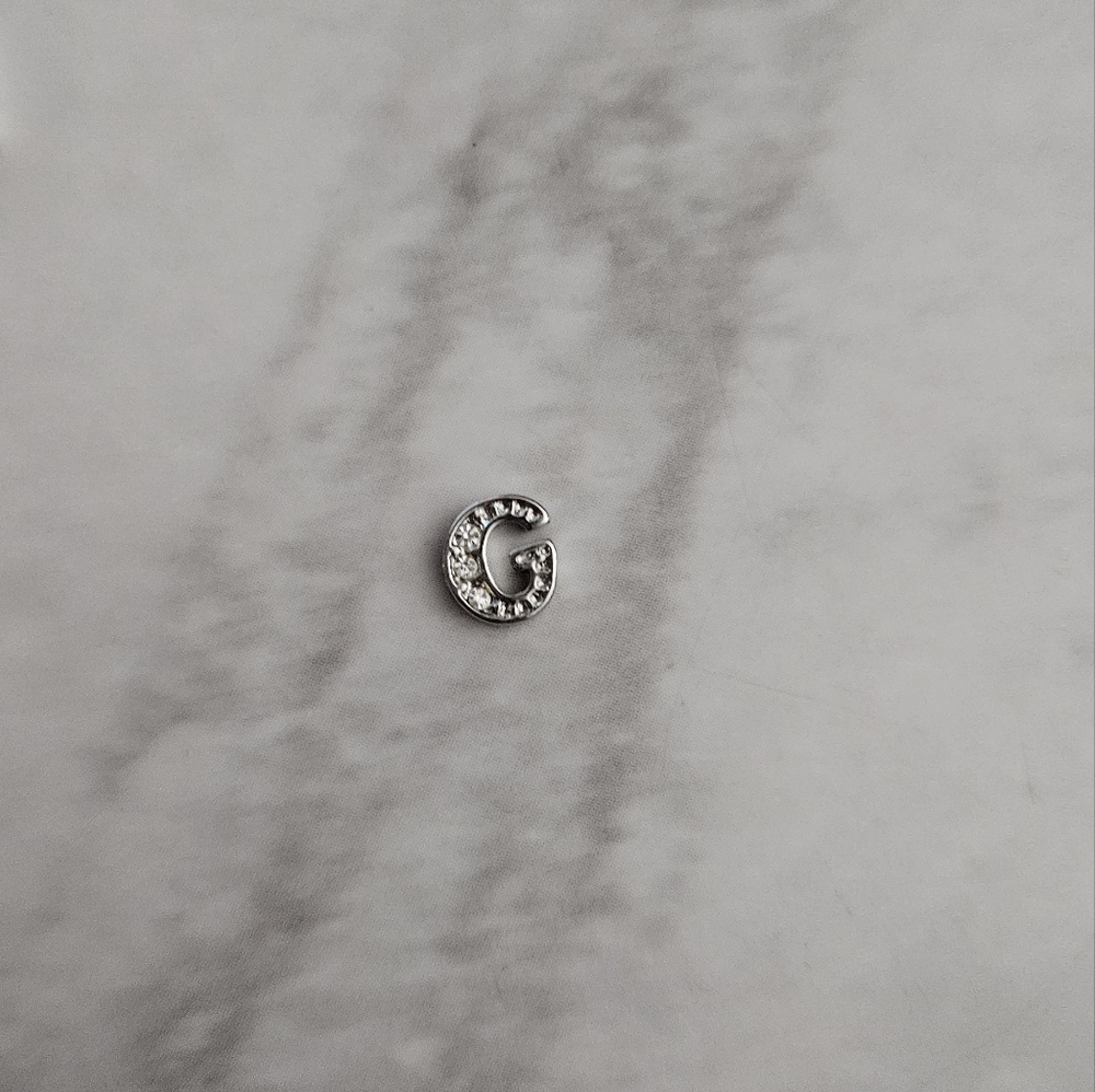 (3/$15) Origami Owl Silver Rhinestone Mini Letter G Locket Charm Necklace Charm